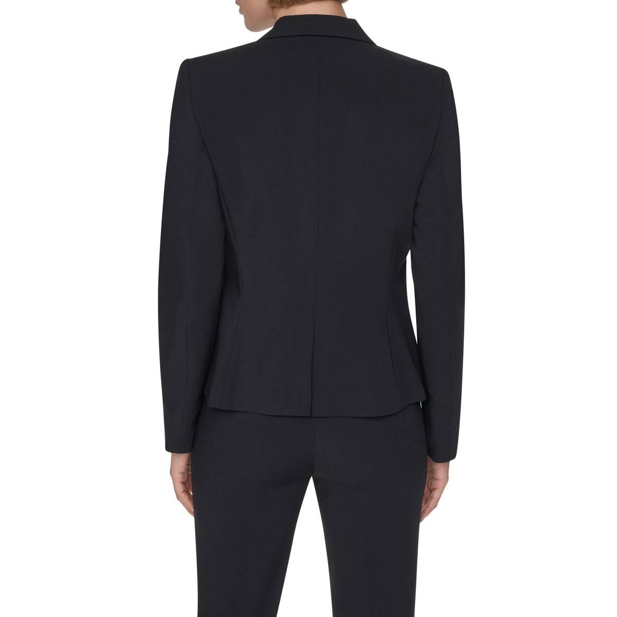 Womens DKNY Long Sleeve Solid Two Button Blazer - Black