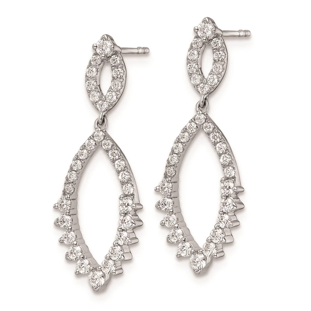 Pure Fire 14kt. White Gold Lab Grown Diamond Teardrop Earrings