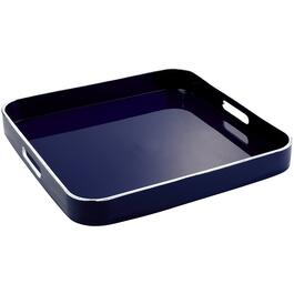 Jay Import Small Square Tray with Rim &amp; Handle - Navy