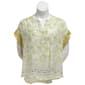 Plus Size Como Black Short Sleeve Floral Button Front Blouse - image 1