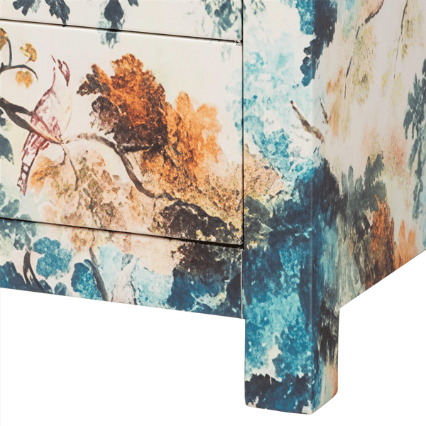 Baxton Studio Adeline End Table with Nature Motif