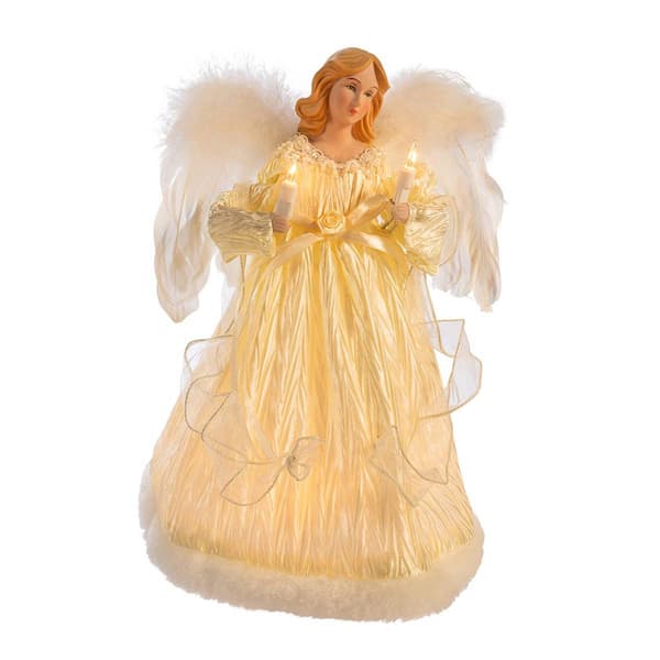 Kurt Adler UL 10-Light 12in. Ivory Angel Treetop - image 