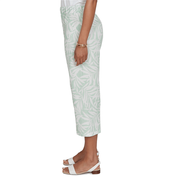 Womens Emaline Verde Grove II Tropical Pull On Wide Leg Pants