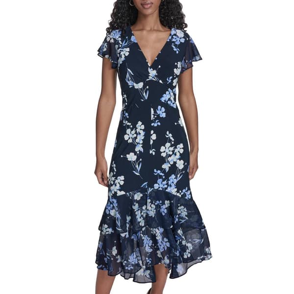 Womens Tommy Hilfiger Flutter Sleeve Tier Midi Dress - image 