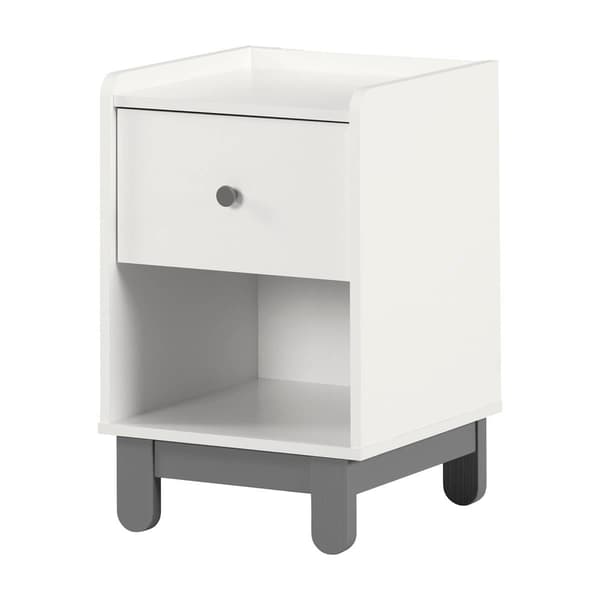 South Shore Bebble Soft Gray & White Nightstand