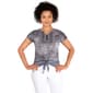 Petite Ruby Rd. Must Haves Medallion Cap Sleeve Tie Front Tee - image 1