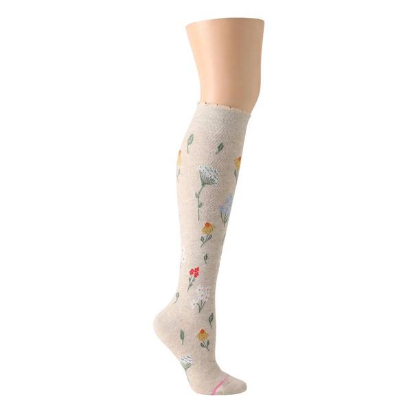 Womens Dr. Motion Wildflower Moderate Compression Knee High Socks - image 