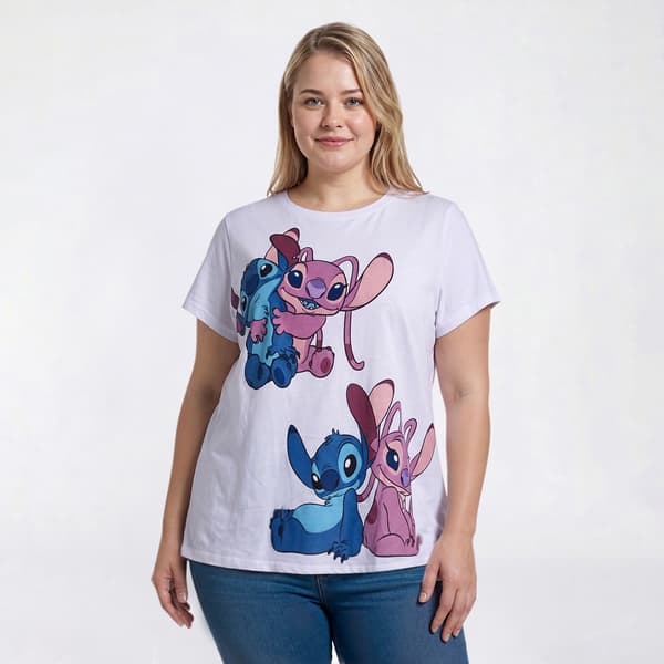 Juniors Plus Freeze Stitch & Angel Front & Back Tee - image 