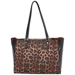 Mathew + Julian Top Zip Leopard Tote