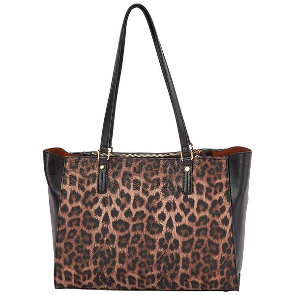 Mathew + Julian Top Zip Leopard Tote