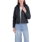 Sebby Collection Women''s Faux Leather Hooded Jacket with Faux Fu - image 3