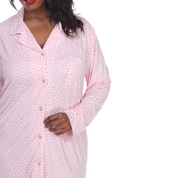 Plus Size White Mark Long Sleeve Nightshirt