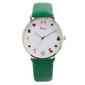 Silver-Tone Holiday Icon Green Strap Watch - PT9773SLGN - image 1