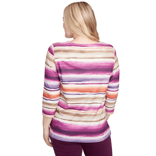 Womens Alfred Dunner Urban Legend Watercolor Biadere Blouse