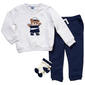 Baby Boy (12-24M) Little Lad 3pc. Bear Fleece & Joggers Set - image 1