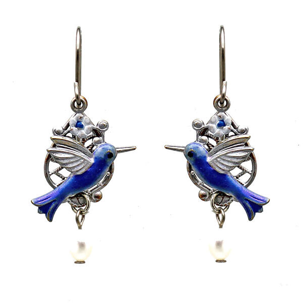 Silver Forest Silver-Tone Hummingbird Earrings - image 