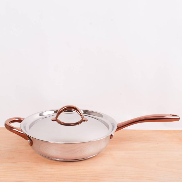 BergHOFF Ouro Stainless Steel 10in. Deep Skillet w/ Lid