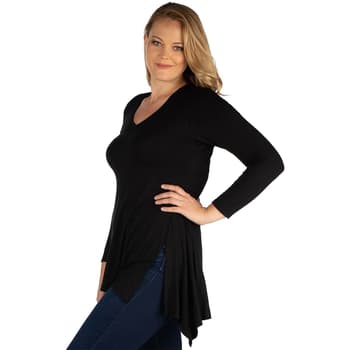 Plus Size 24/7 Comfort Apparel Split Hemline Tunic - Boscov's