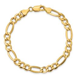 Mens Gold Classics™ 7.3mm. 14k Semi Solid Figaro Chain Necklace