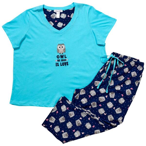 Plus Size Rene Rofe&#40;R&#41; Owl We Need is Love Pajama Set - image 