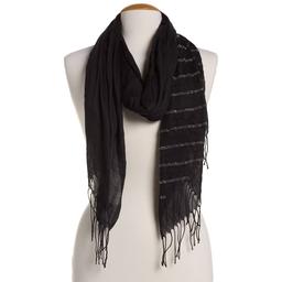 Womens Renshun Solid Bead Stripe Oblong Scarf
