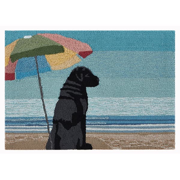 Liora Manne Frontporch Parasol &amp; Pup Indoor/Outdoor Accent Rug - image 