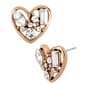 Betsey Johnson Crystal Heart Stud Earrings - image 1