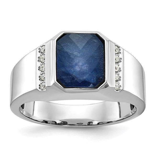 Mens Gentlemens Classics(tm) 14kt. White Gold 1/6ctw. Diamond Ring - image 