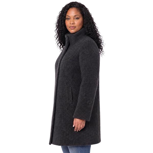 Womens Weatherproof® Charcoal Houndstooth Cozy Topper Coat