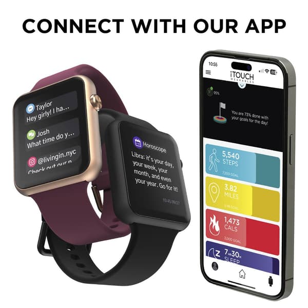 Womens Itouch Air 4 With Merlot Band Fitness Tracker - TA4M01-C10