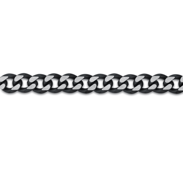 Mens Lynx Black Ion Plated Stainless Steel Curb Chain Bracelet