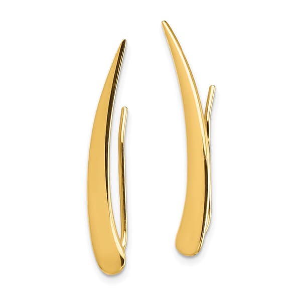 Gold Classics&#40;tm&#41; 14k Gold Pointed Ear Climber Stud Earrings - image 