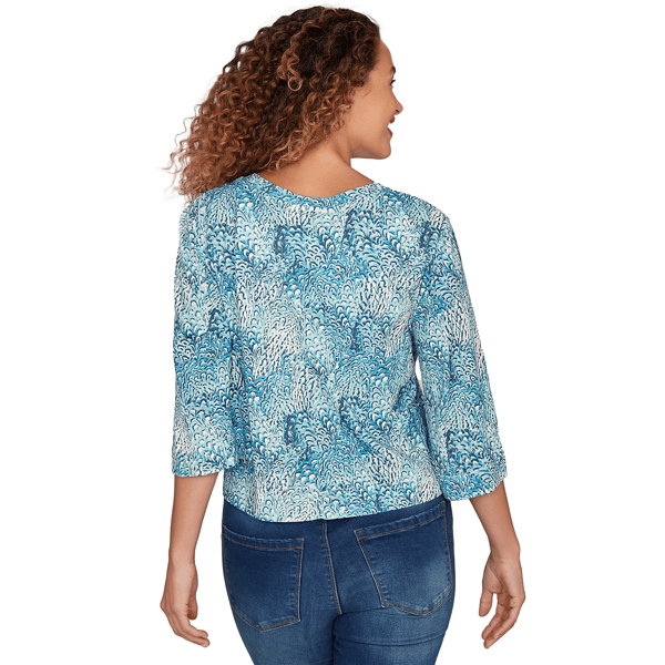 Petite Skye’s the Limit Fresh Start 3/4 Sleeve Abstract Tee