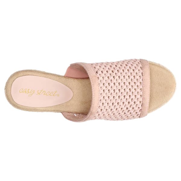 Womens Easy Street Jubilee Espadrille Wedge Slide Sandals