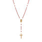 Symbols of Faith Gold-Tone Red Bead Our Lady of Guadalupe Rosary - image 1