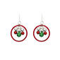 Red Ring Glitter Ball Drop Earrings - image 1