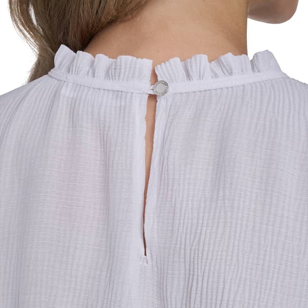 Womens Calvin Klein Sleeveless Ruffle Neck Blouse