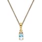 14k Yellow Gold Oval Aquamarine Necklace - image 1