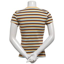 Juniors C-Life Snoopy Multi Stripe Baby Ringer Tee