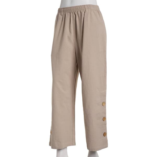 Petite Jordana Rose Solid Gauze Capri Pants - image 