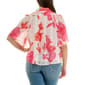 Womens Zac & Rachel Short Wide Sleeve Floral Chiffon Blouse - image 2