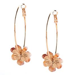 Ashley Cooper&#40;tm&#41; Gold-Tone Flower Hoop Earrings