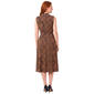 Womens Nina Leonard Sleeveless Cheetah Drape Neck Midi Dress - image 3