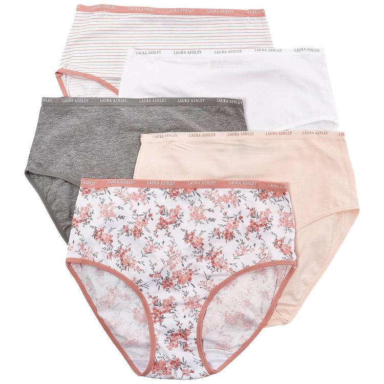 Womens Laura Ashley(R) 5pk. Brief Panties LS9221-5PKQO