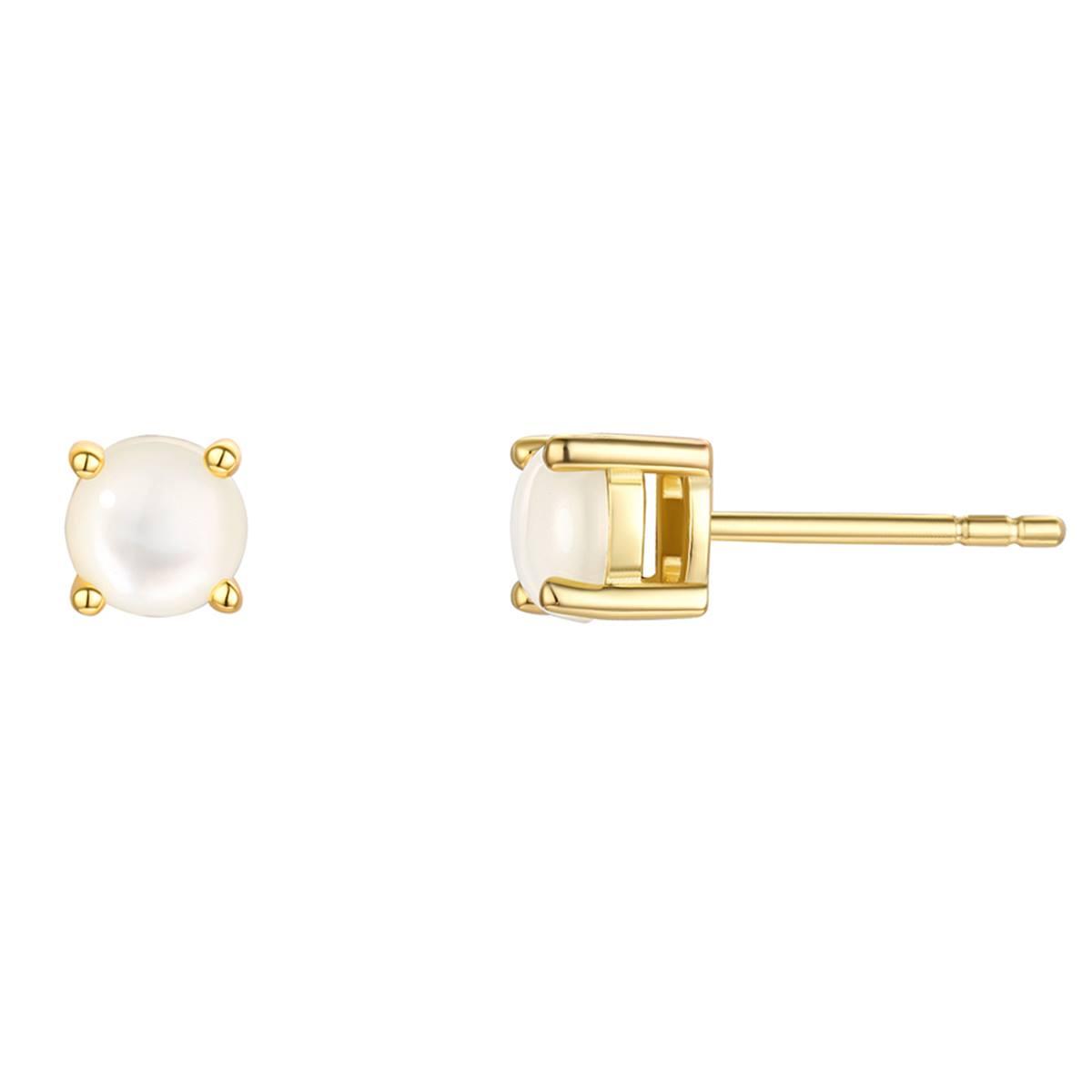 June Birthstone Mother of Pearl 6mm Stud Earrings