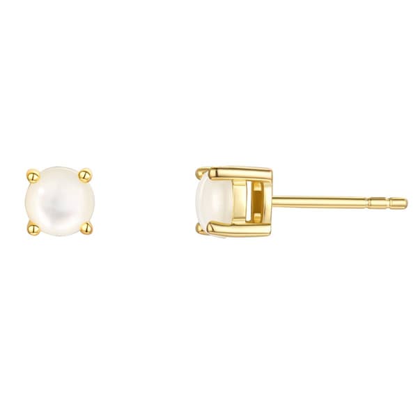 June Birthstone  Mother of Pearl 6mm Stud Earrings - image 
