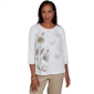 Womens Alfred Dunner Travel Advisory Floral Butterfly Blouse - image 1