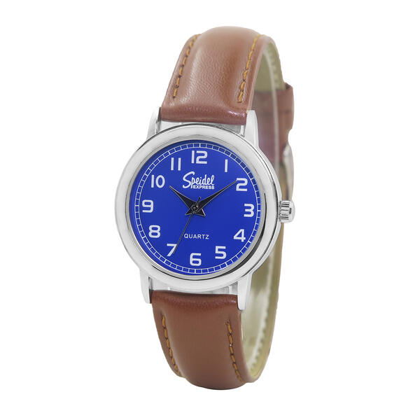 Mens Speidel Classic Brown Band/Blue Dial Watch - 660333723B - image 
