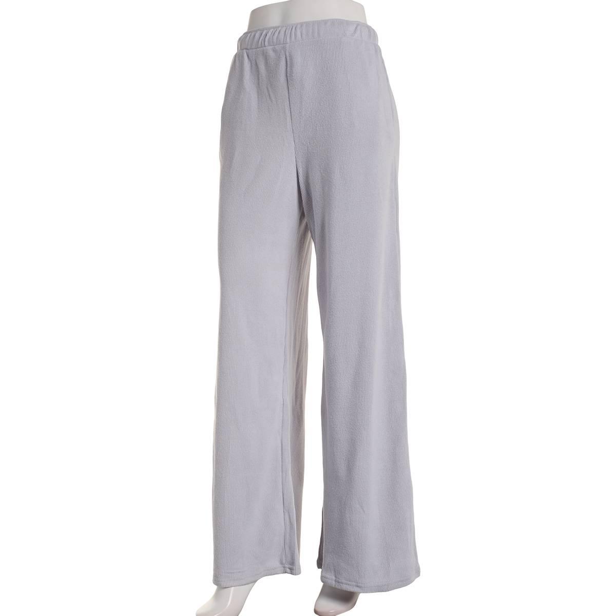 Juniors No Comment Brushed Waffle Wide Leg Drawstring Sweatpants