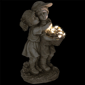 Northlight Solar Hugging Girl and Boy Outdoor Garden Statue - image 3